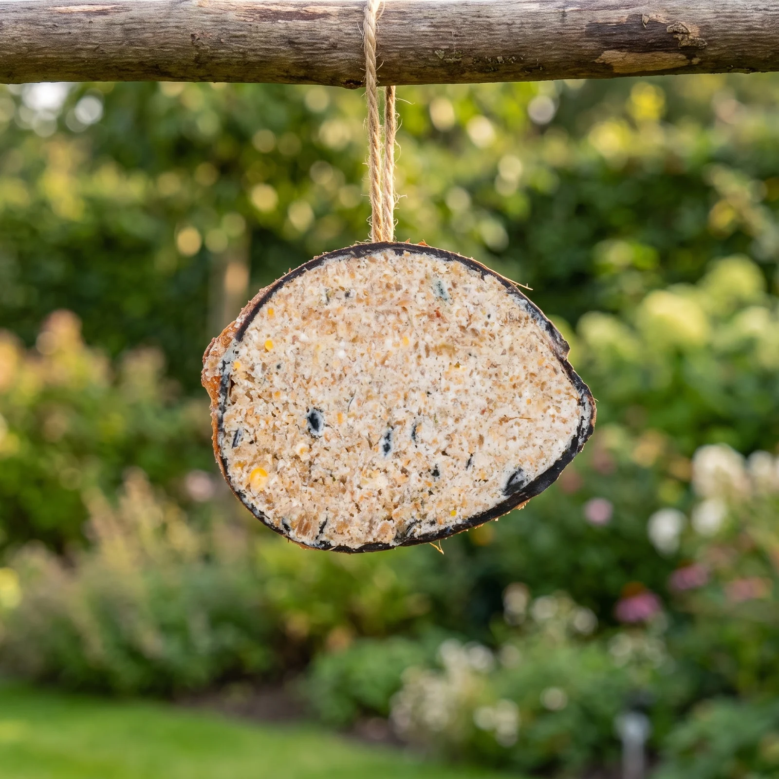 Halve gevulde kokosnoot classic in de tuin – The Bird Family