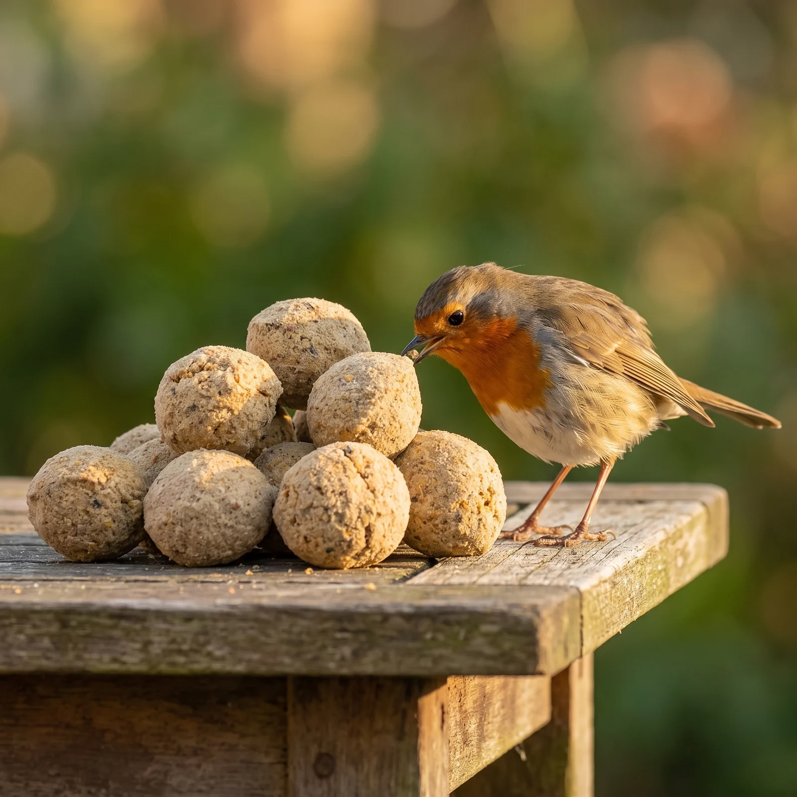 Roodborst eet van vetbollen premium meelworm – The Bird Family