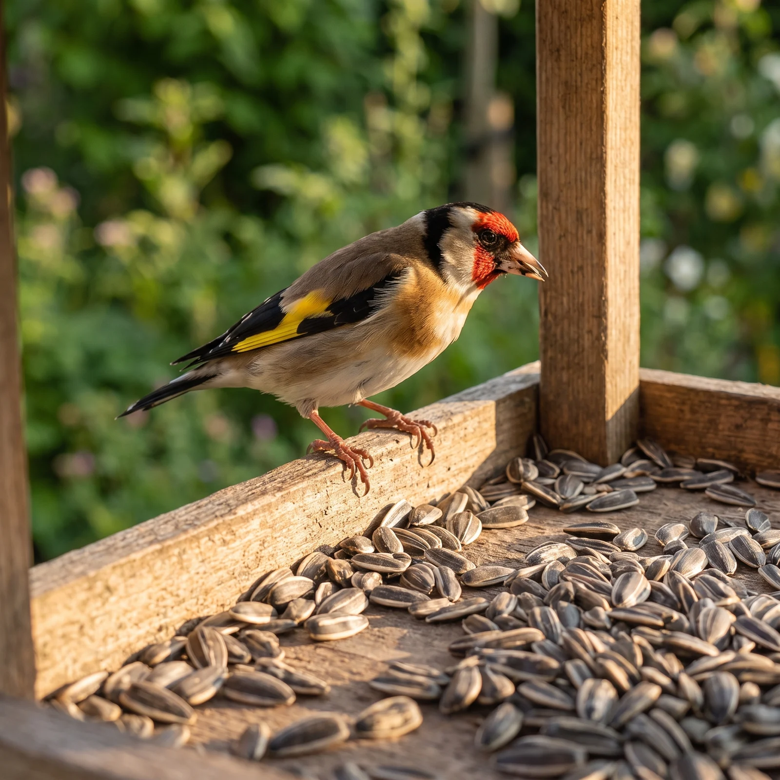 Putter eet gestreepte zonnebloempitten – The Bird Family