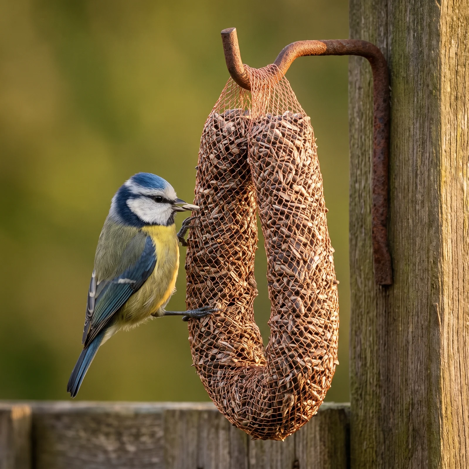 Pimpelmees eet van zonnepitslinger – The Bird Family