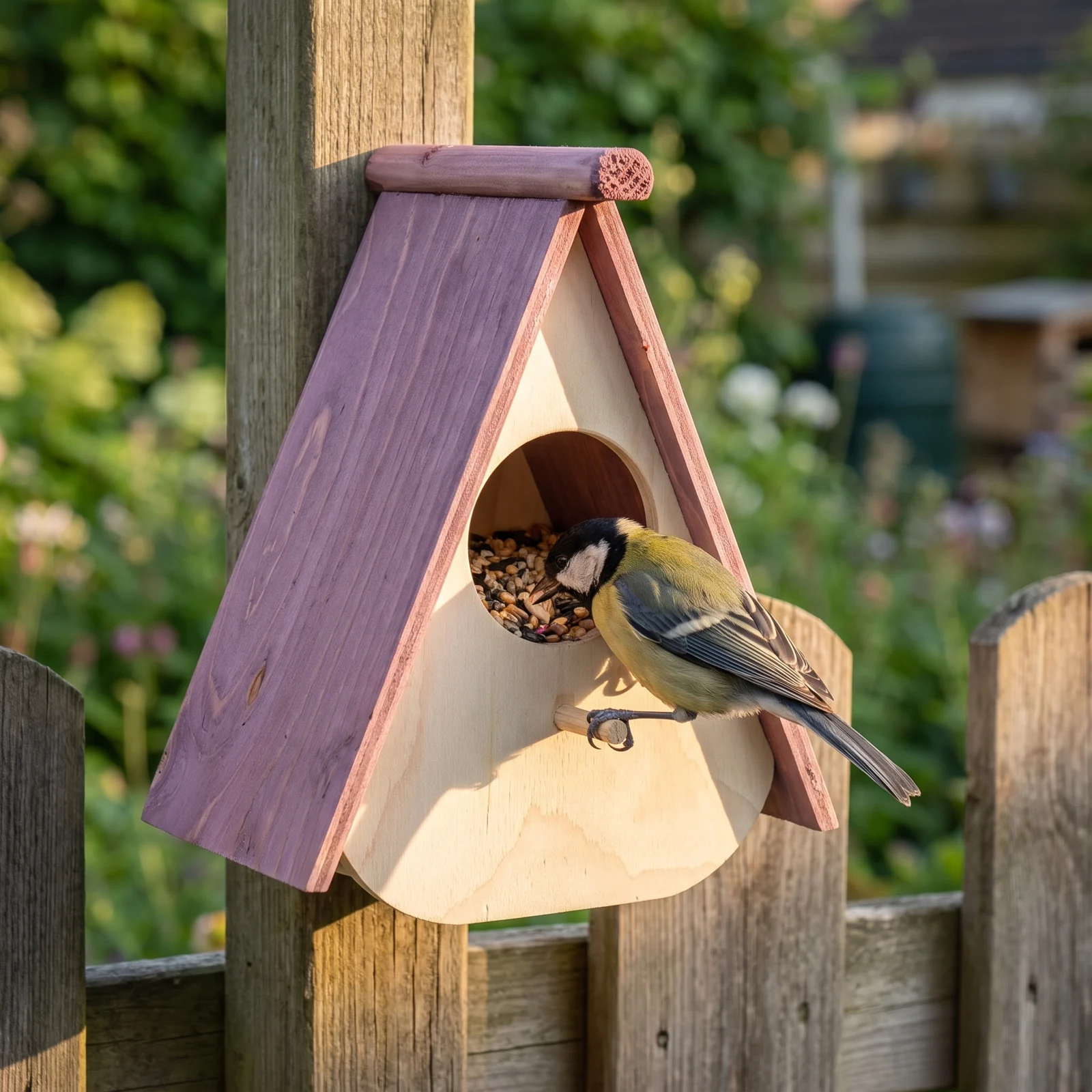 Koolmees bij wandvoederhuis – The Bird Family