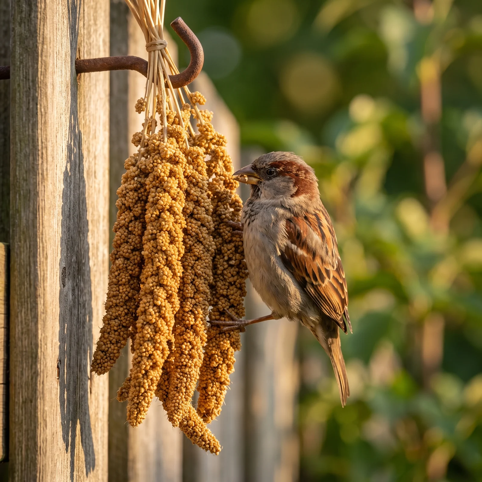 Huismus eet van trosgierst – The Bird Family