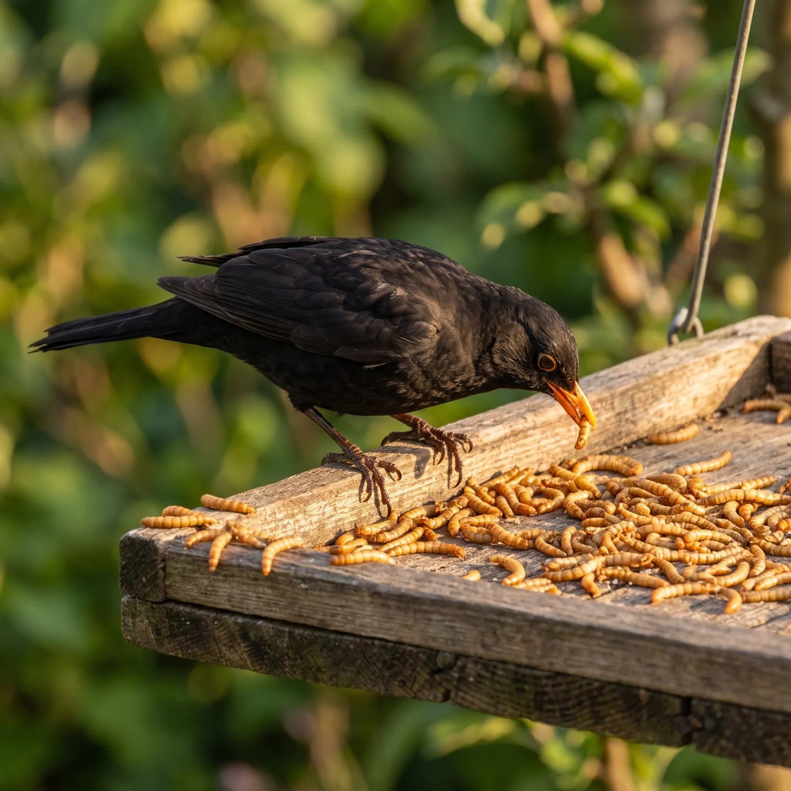 Merel eet gedroogde meelwormen – The Bird Family