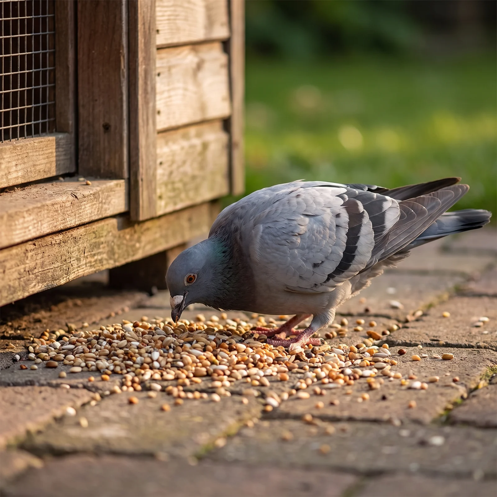 Postduif eet duivensnoepzaad – The Bird Family